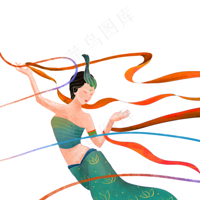 敦煌飞天女手绘