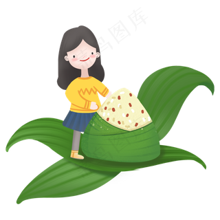 端午节小孩和粽子插图