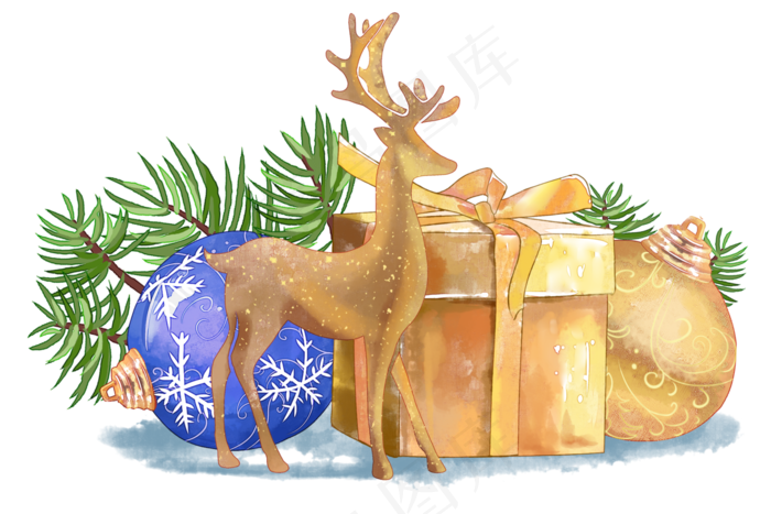 圣诞装饰水彩