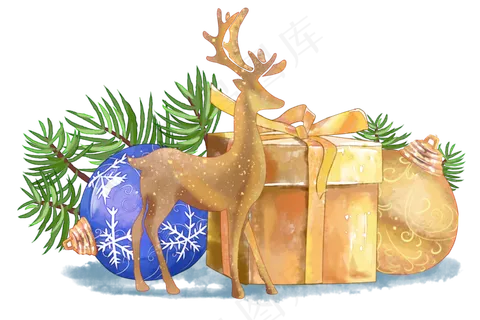 圣诞装饰水彩