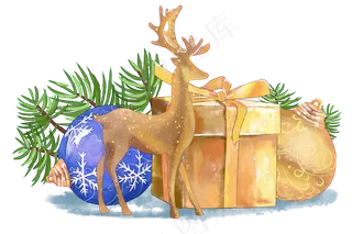 圣诞装饰水彩