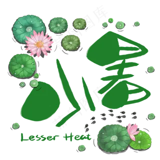 小暑手写手稿POP卡通艺术字 