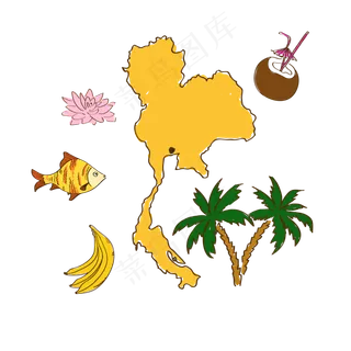 涂鸦风泰国小元素