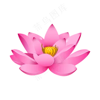 粉红色卡通风夏日荷花装饰,免抠元素
