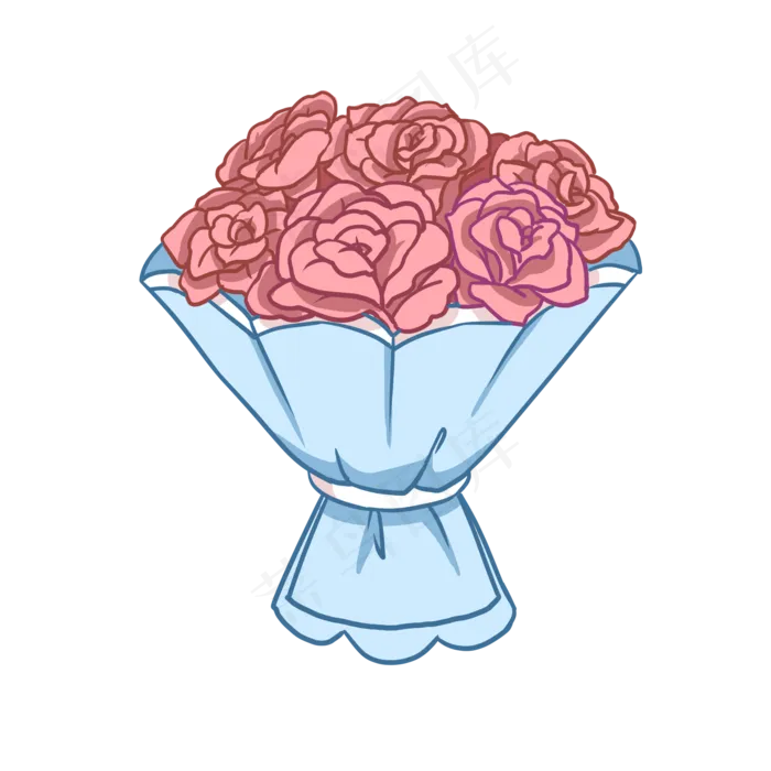 玫瑰花手捧花(2000X2000(DPI:300))psd模版下载