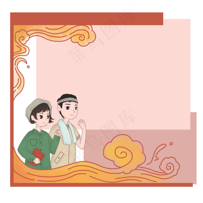 劳动节工人边框(3000X3000(DPI:299))psd模版下载