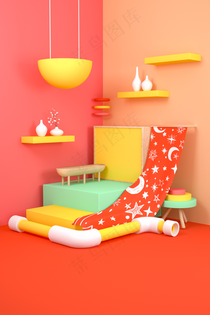 C4D简约清新创意场景(2000*3000px 	      )