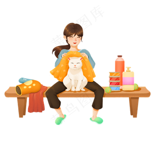 双十一黄色电商年货节购物女孩与,免抠元素