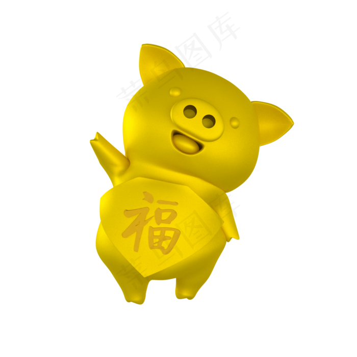 c4d立体金猪免费下载,免抠元素