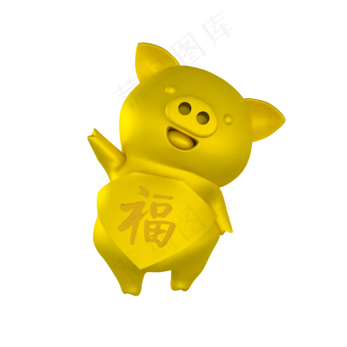 c4d立体金猪免费下载,免抠元素