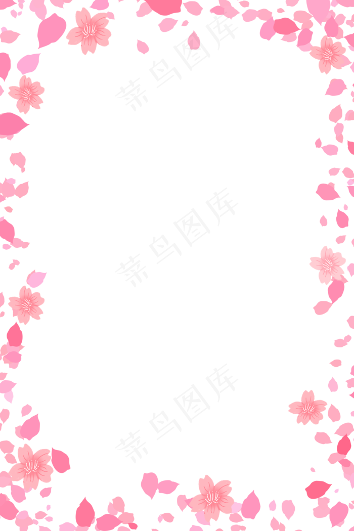 樱花花瓣插图边框,免抠元素(3545X5315(DPI:300))psd模版下载