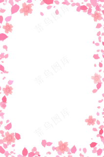 樱花花瓣插图边框,免抠元素