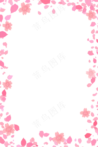 樱花花瓣插图边框,免抠元素