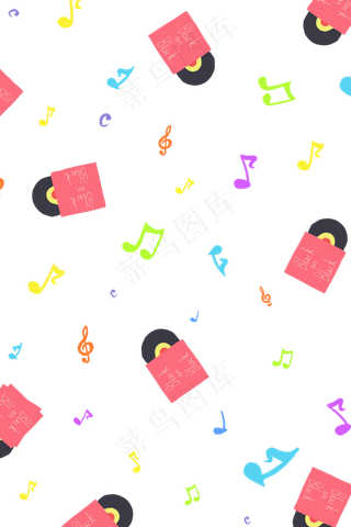音乐主题平铺手账,免抠元素