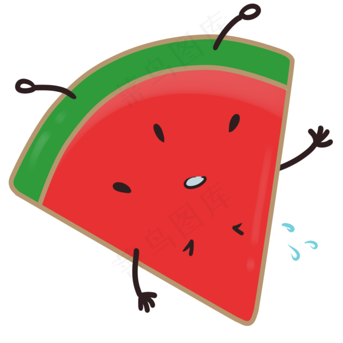 切开的西瓜水果表情包