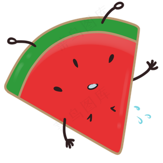 切开的西瓜水果表情包