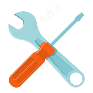 一个扳手和一个螺丝刀,免抠元素