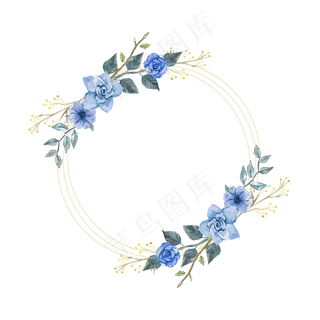 手绘花环元素