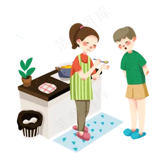 宅生活做饭的小女孩