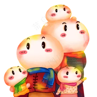 元宵节合家欢全家福,免抠元素