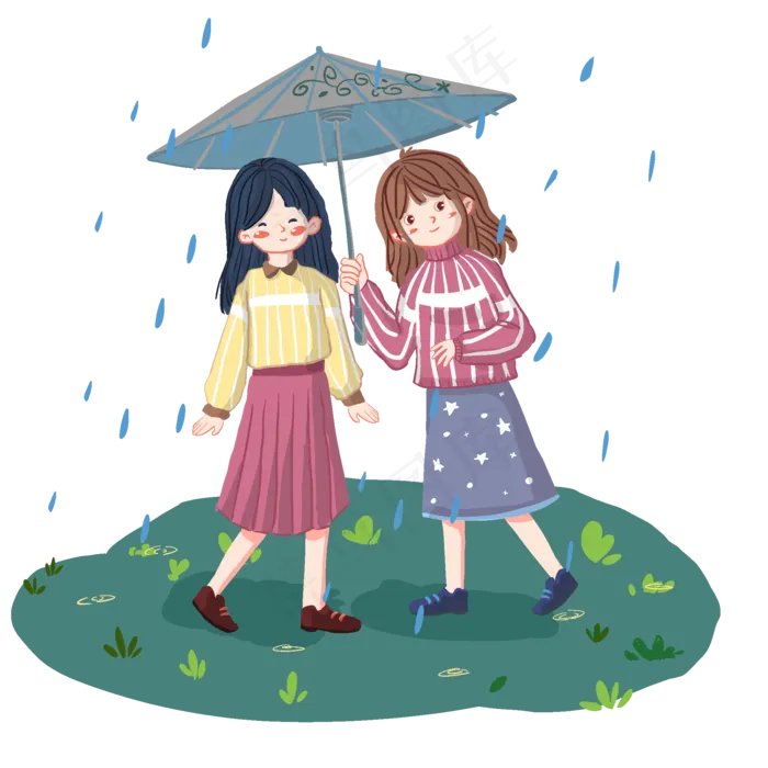 24节气雨水节气套图,免抠元素(2000X2000(DPI:350))psd模版下载