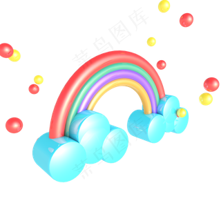 六一儿童节装饰彩虹,免抠元素