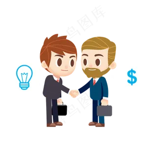 商务握手合作的男人矢量素材,免抠元素