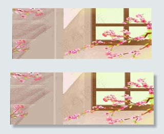 红色的桃花免抠图