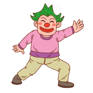 小丑愚人节卡通开心人物,免抠元素