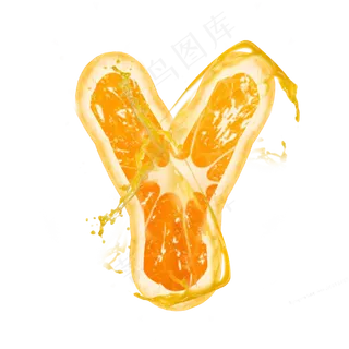 橙子橙汁橙色PSD字母Y