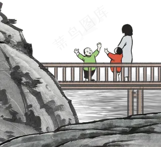 水墨中国风六一出游