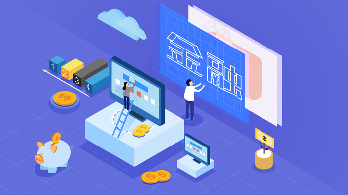 商务办公金融插画