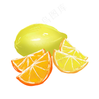 卡通新鲜的柠檬手绘