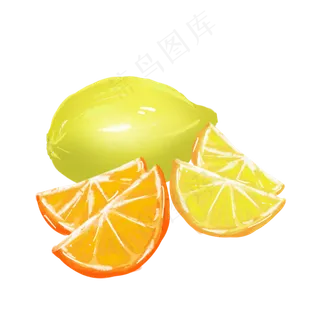 卡通新鲜的柠檬手绘
