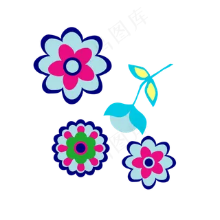 手绘夏至夏天花朵免扣素材