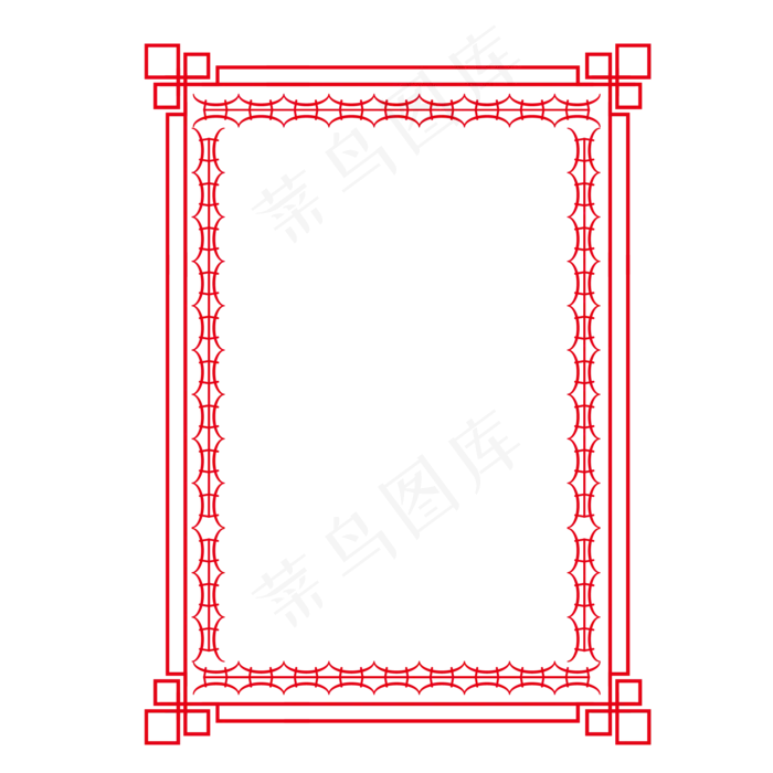 红色2019年春节边框,免抠元素(2001*2001px 300 dpi )ai矢量模版下载
