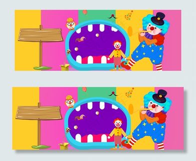 愚人节大嘴巴卡通促销彩色电商banner