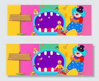 愚人节大嘴巴卡通促销彩色电商banner