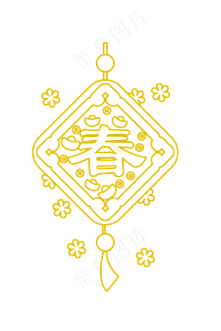 卡通创意春节线性装饰,免抠元素