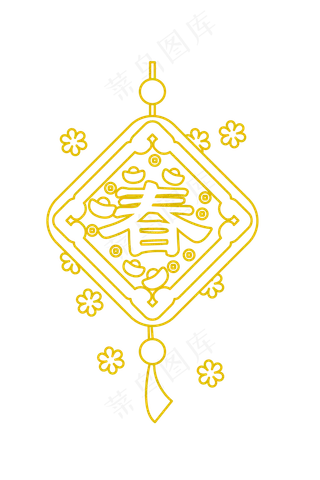 卡通创意春节线性装饰,免抠元素