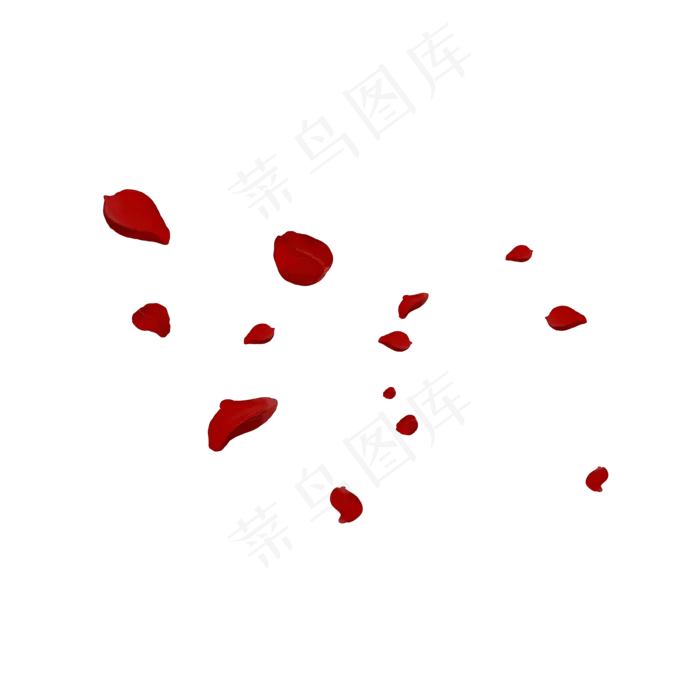 漂浮玫瑰花花瓣素材(2000*2000px)psd模版下载