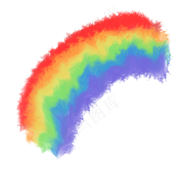 毛茸茸的七色彩虹装饰png免扣(2000X2000(DPI:3000))psd模版下载