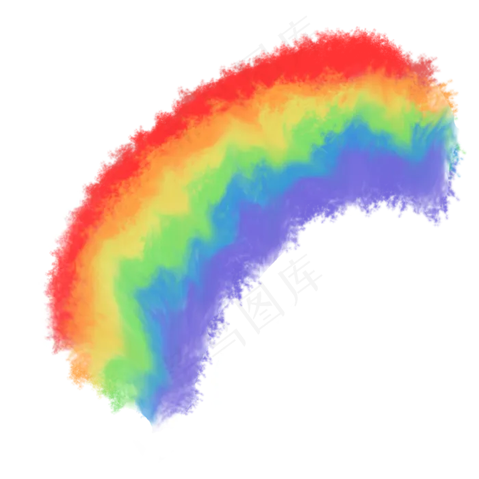 毛茸茸的七色彩虹装饰png免扣(2000X2000(DPI:3000))psd模版下载