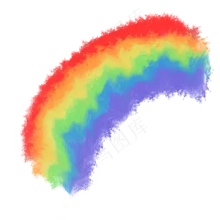 毛茸茸的七色彩虹装饰png免扣 毛茸茸的七色彩虹装饰png免扣