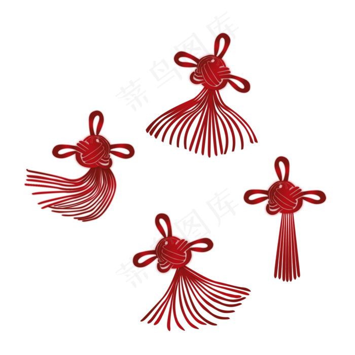 春节红色幸运结手绘,免抠元素(2000X2000(DPI:300))psd模版下载