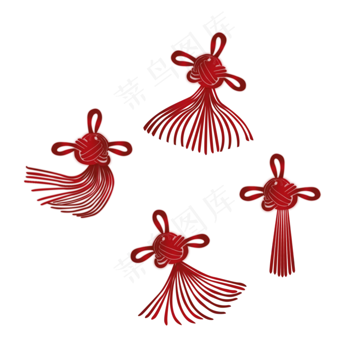 春节红色幸运结手绘,免抠元素(2000X2000(DPI:300))psd模版下载
