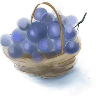 水彩一篮子葡萄