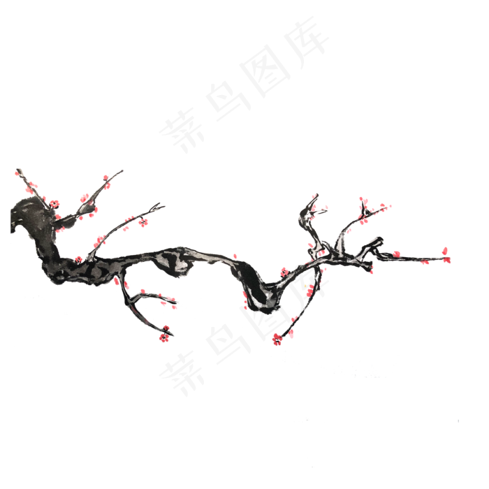 红梅俊秀腊月PNG风雅写意红花(3000X3000(DPI:300))psd模版下载