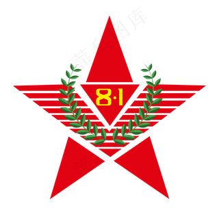 八一建军红五星橄榄,免抠元素