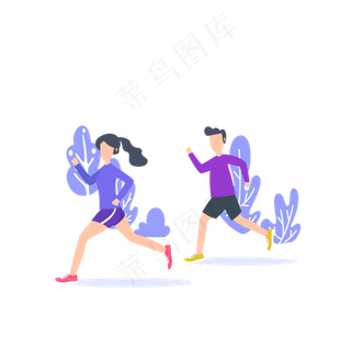 运动健身跑步男女素材,免抠元素